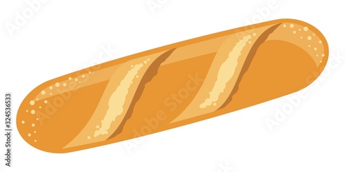 Tasty baguette design on white background