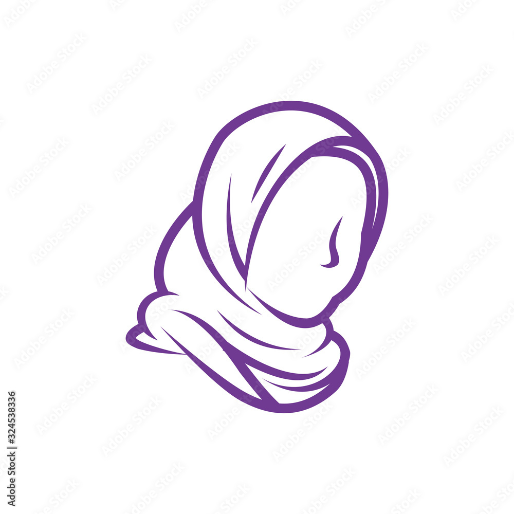 muslim veil Logo template vector illustration design muslim veil Logo template vector illustration design