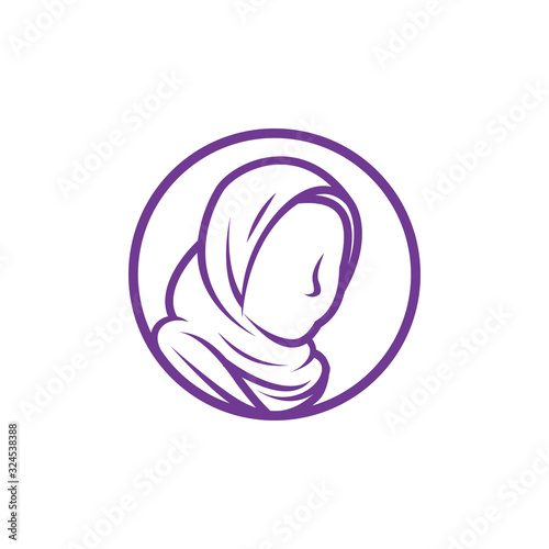 muslim veil Logo template vector illustration design