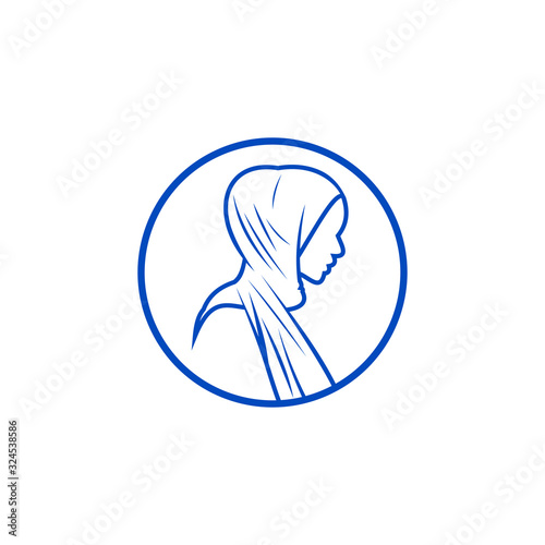 muslim veil Logo template vector illustration design