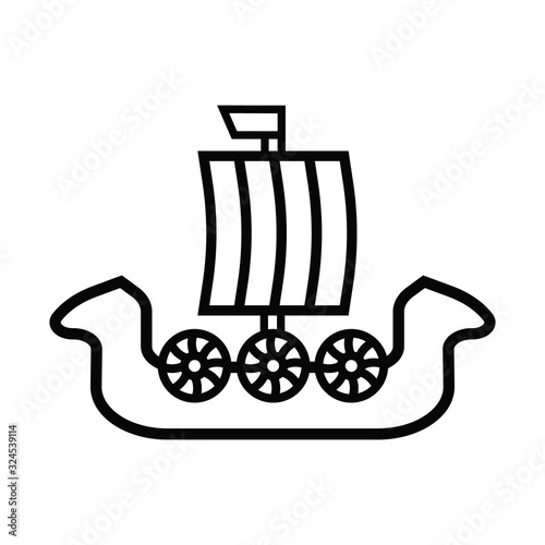 viking design icon line ship