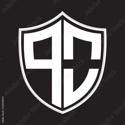 Free Download PO Logo monogram with shield shape isolated on outline design template - GFXLoad