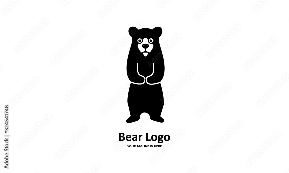 The flat bear logo concept is perfect for business, technology, contractor and housing symbols, health,sport, restaurants, education	