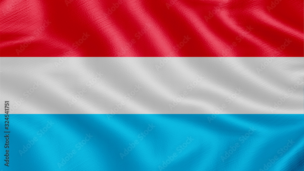 Flag of Luxembourg. Realistic waving flag 3D render illustration with highly detailed fabric texture. Flag of Luxembourg. Realistic waving flag 3D render illustration with highly detailed fabric texture.