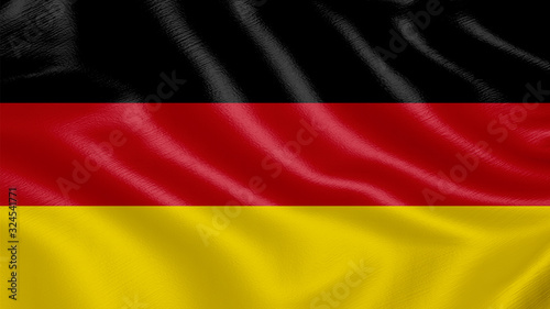 Free Download Flag of Germany. Realistic waving flag 3D render illustration with highly detailed fabric texture. - GFXLoad