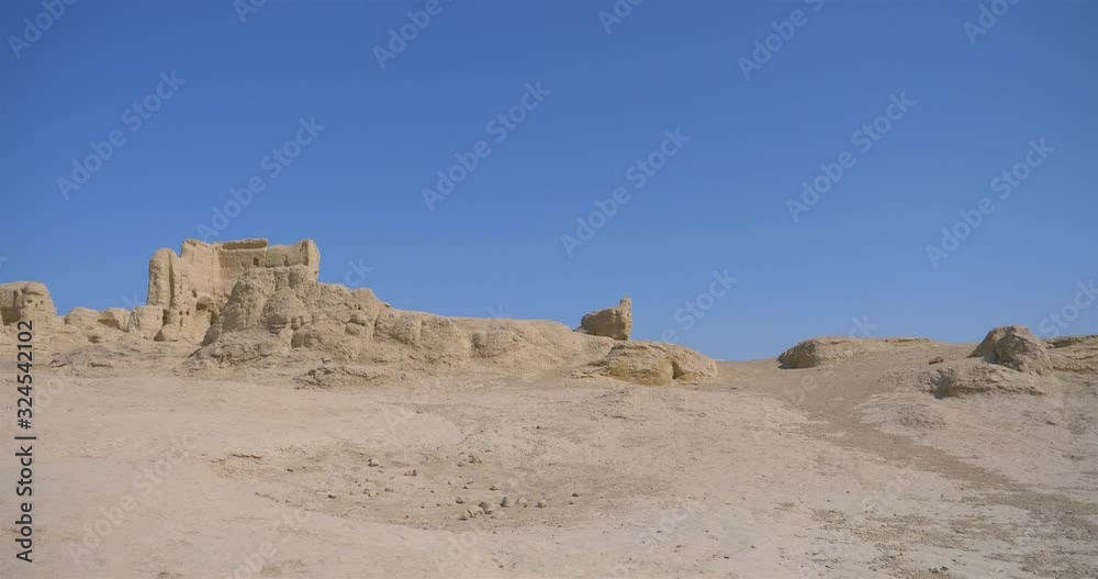 Landscape view of the Ruins of Jiaohe in Xinjiang Province China. Landscape view of the Ruins of Jiaohe in Xinjiang Province China.