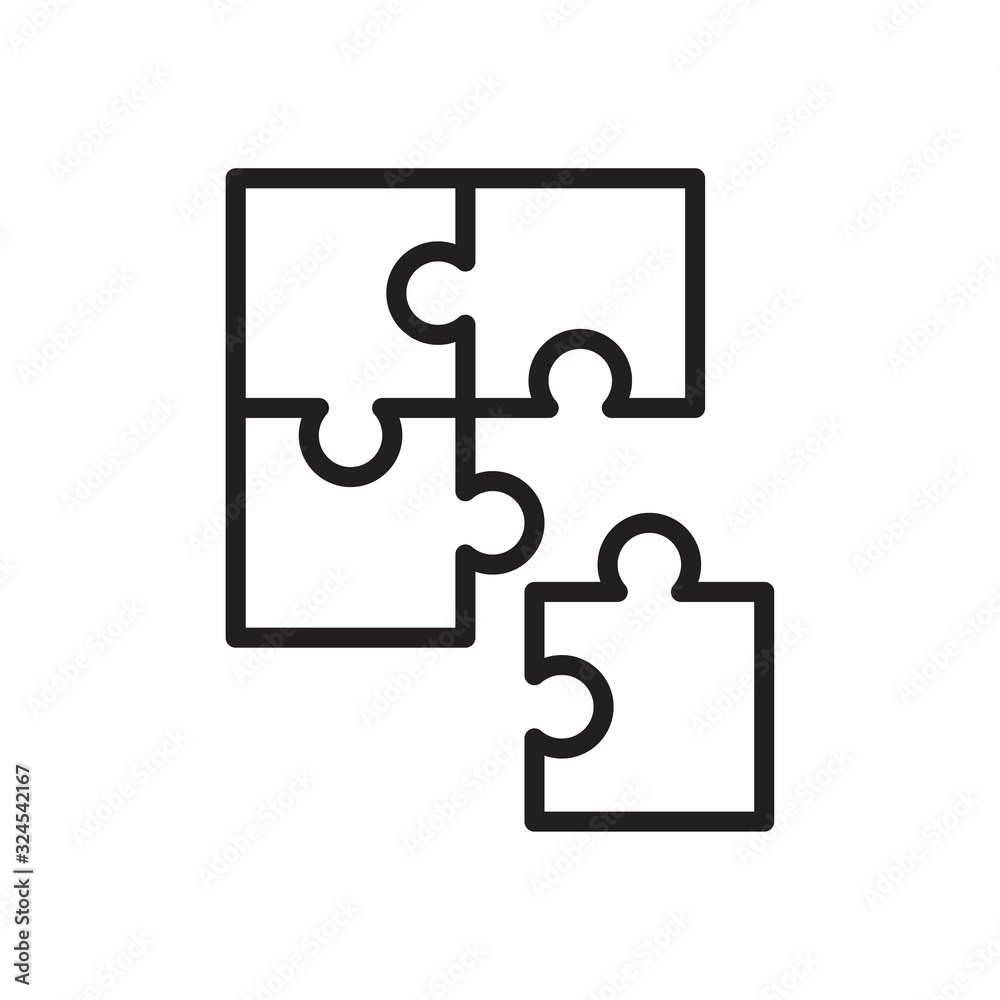 PUZZLE icon design, flat style icon collection PUZZLE icon design, flat style icon collection