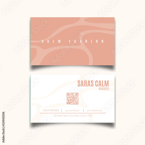 Beauty Calm Fashion Minimalist Business card Template vector 