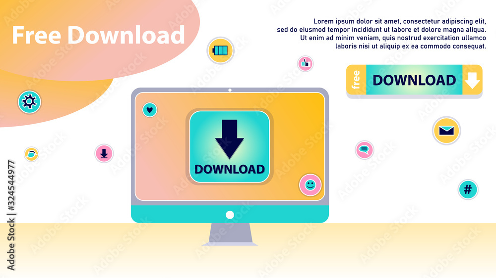 Concept Of Free Download, Anti Piracy. Meaning Of Stream Or Upload.  Stylized Concept for Torrent Data From Servers, Online Media Shopping, File  Transfer and Sharing. Cartoon Flat Vector Illustration Stock Vector |