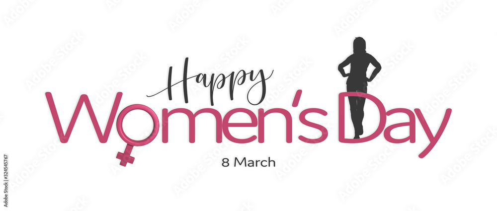Women's Day illustration. International women's day. 8th March. Female sign and silhouette. Women's Day illustration. International women's day. 8th March. Female sign and silhouette.