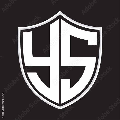 YS Logo monogram with shield shape isolated on outline design template