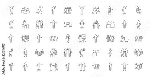 Isolated avatars line style icon set vector design