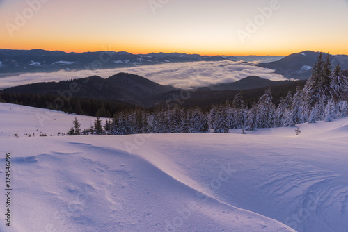 Mountains winter landscapes in Carpathians 