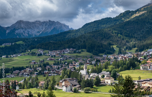 View of Pozza di Fassa, a commune in Trentino at the northern Italia