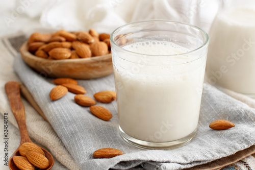 Vegan almond milk, non dairy alternative milk photo