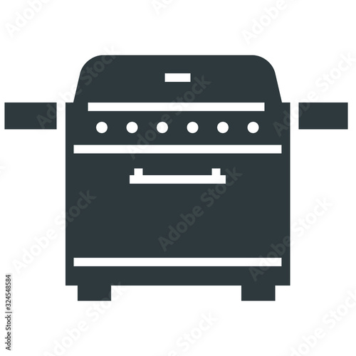Barbecue rotisserie icon on white background