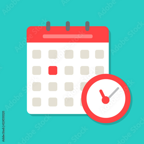 calendar and clock icon schedule appointment vector illustration photo