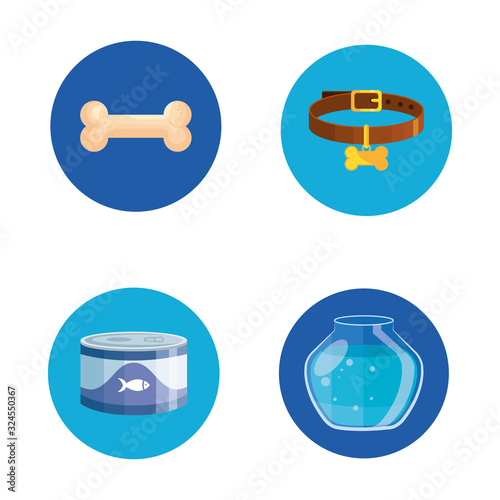 bundle of pet shop icons vector illustration design
