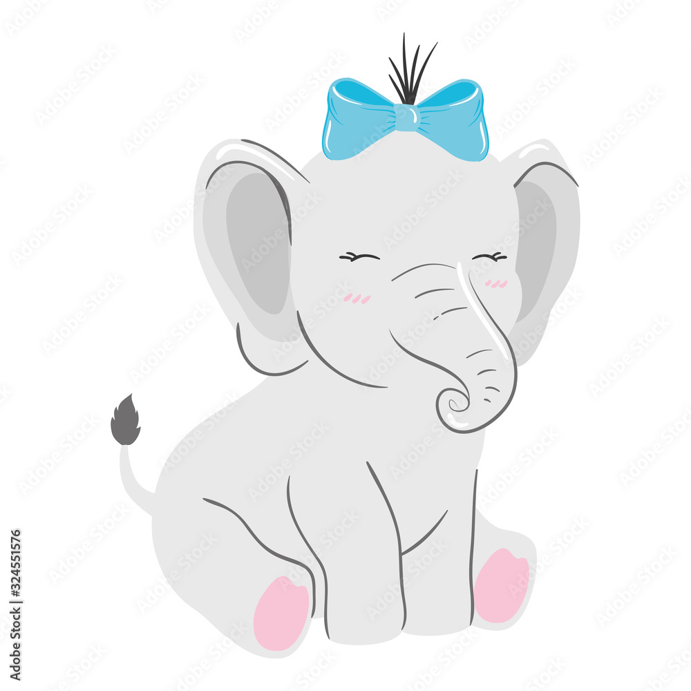 Fototapeta premium cute elephant animal isolated icon vector illustration design