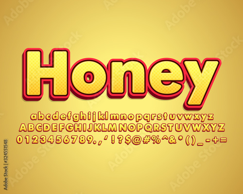 "Honey" modern strong bold alphabet design