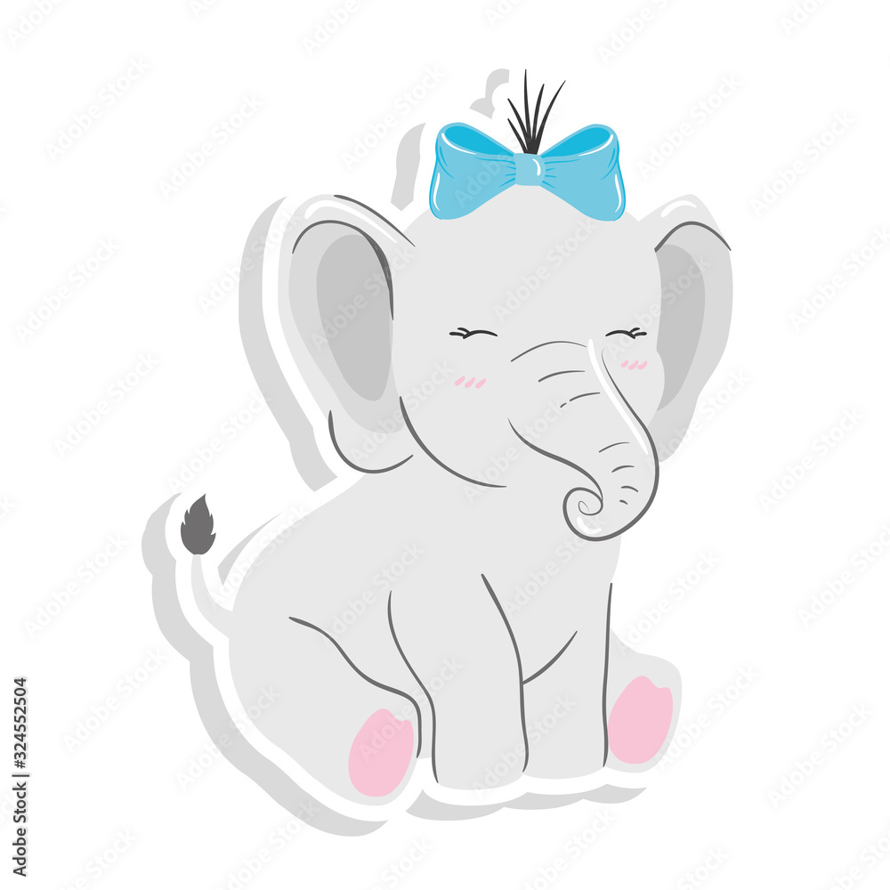 Fototapeta premium cute elephant animal isolated icon vector illustration design