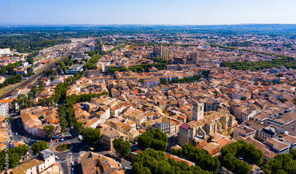 Aerial view of Narbonne, France