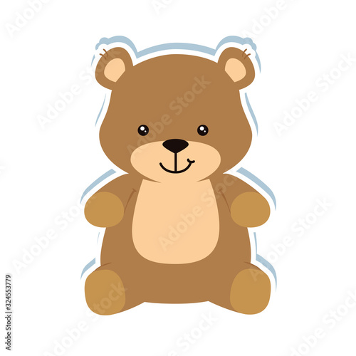 cute teddy bear isolated icon vector illustration design © Gstudio