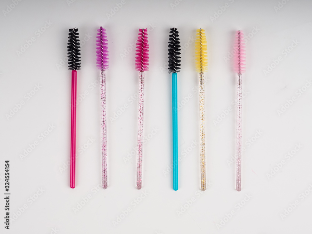 lots of eyelash brushes, tools for women's eyelash extensions lots of eyelash brushes, tools for women's eyelash extensions