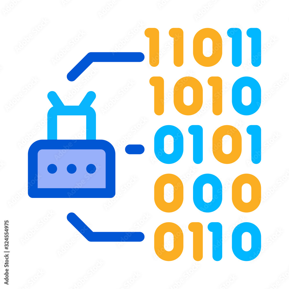 Binary Code Icon Vector. Outline Binary Code Sign. Isolated Contour Symbol Illustration Binary Code Icon Vector. Outline Binary Code Sign. Isolated Contour Symbol Illustration
