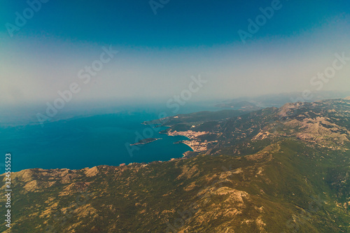 View of the bay of Budva from a great height, Montenegro