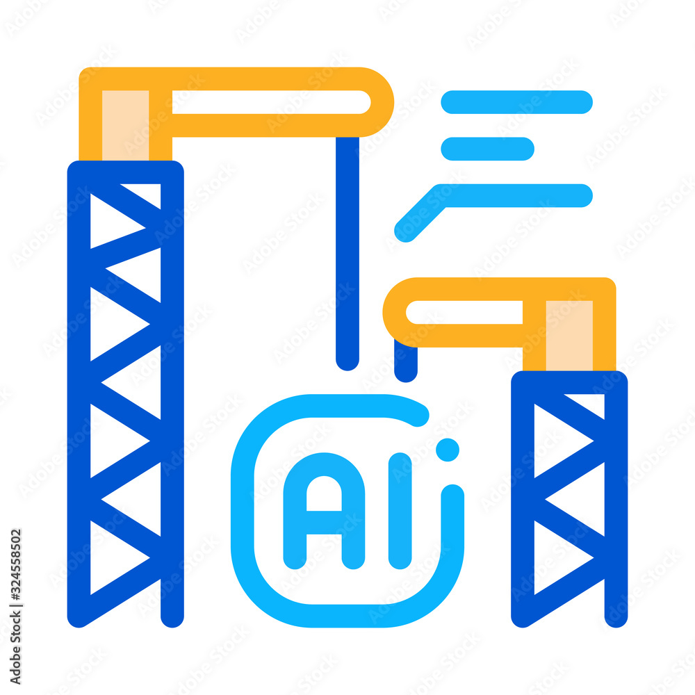 Building Crane Icon Vector. Outline Building Crane Sign. Isolated Contour Symbol Illustration Building Crane Icon Vector. Outline Building Crane Sign. Isolated Contour Symbol Illustration