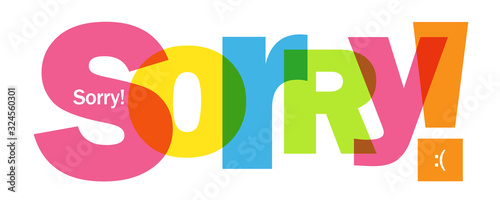 SORRY! colorful vector typography banner