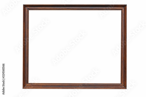 Old Wooden Frame Isolated On White Background - Immage