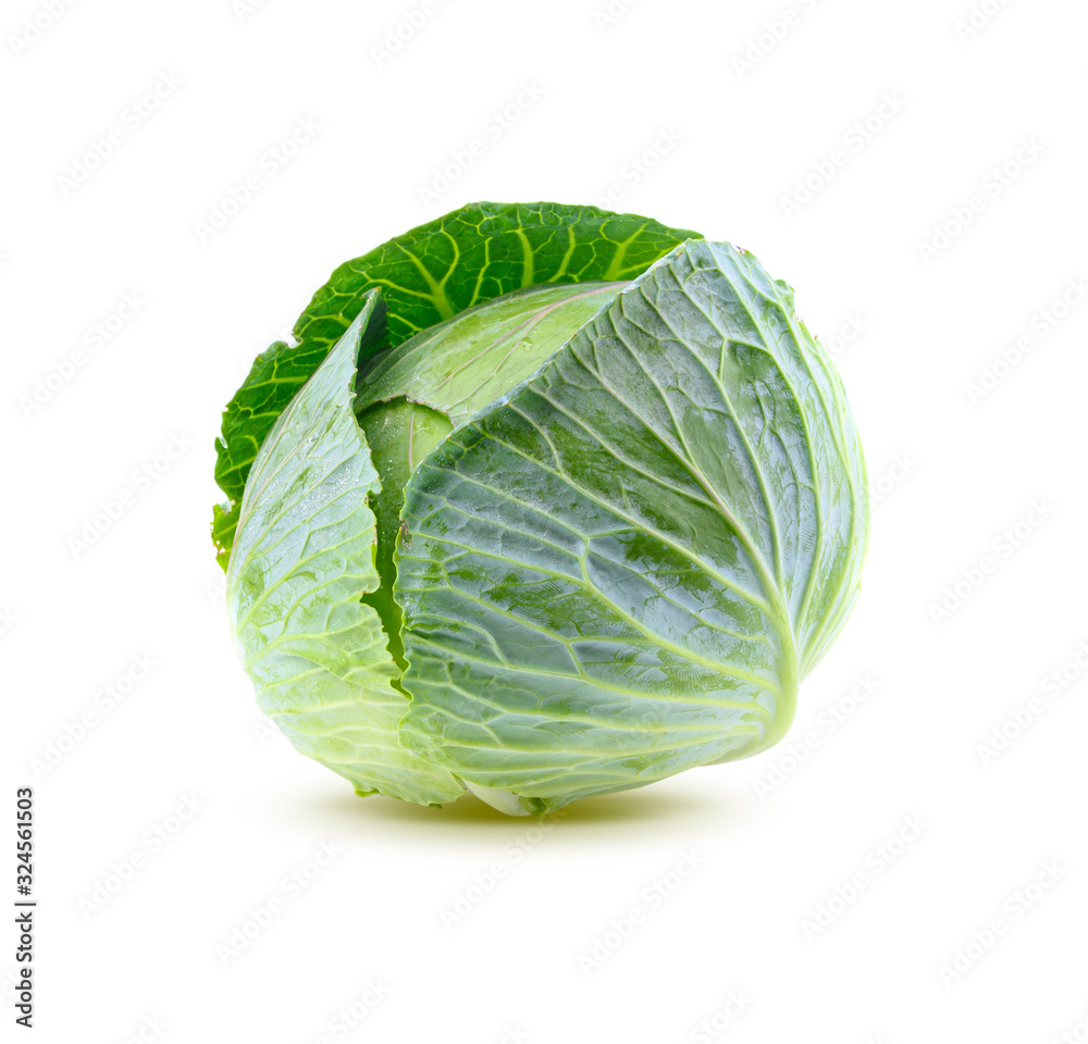 Fototapeta premium Organic cabbage on white background
