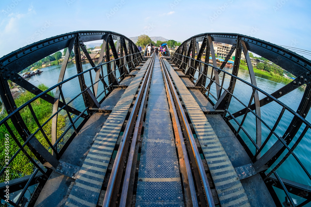 Fototapeta premium The famous Bridge on the River Kwai, Kanchanaburi,Thailand