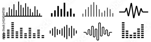 Sound wave. Audio wave set. Vector