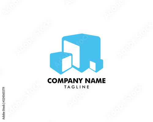 Ice Cubes Logo Design Icon Vector Illustration