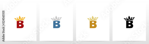  Royal Crown On Letter Logo Design B