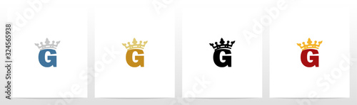  Royal Crown On Letter Logo Design G