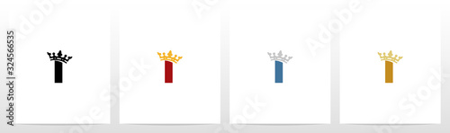  Royal Crown On Letter Logo Design I