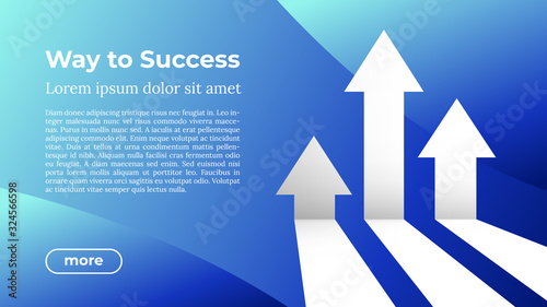Business Arrow Target Direction Concept to Success. Way to Success - Web Template. Applicable for Promotion , Cover Poster, Infographic, Landing Page, UI, UX, Persentation, Baner, Social Media Poster.