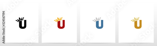  Royal Crown On Letter Logo Design U