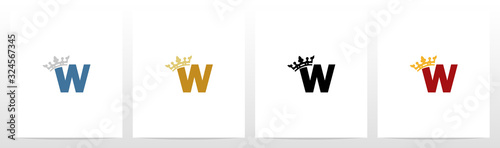  Royal Crown On Letter Logo Design W