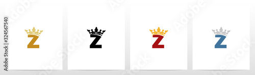  Royal Crown On Letter Logo Design Z