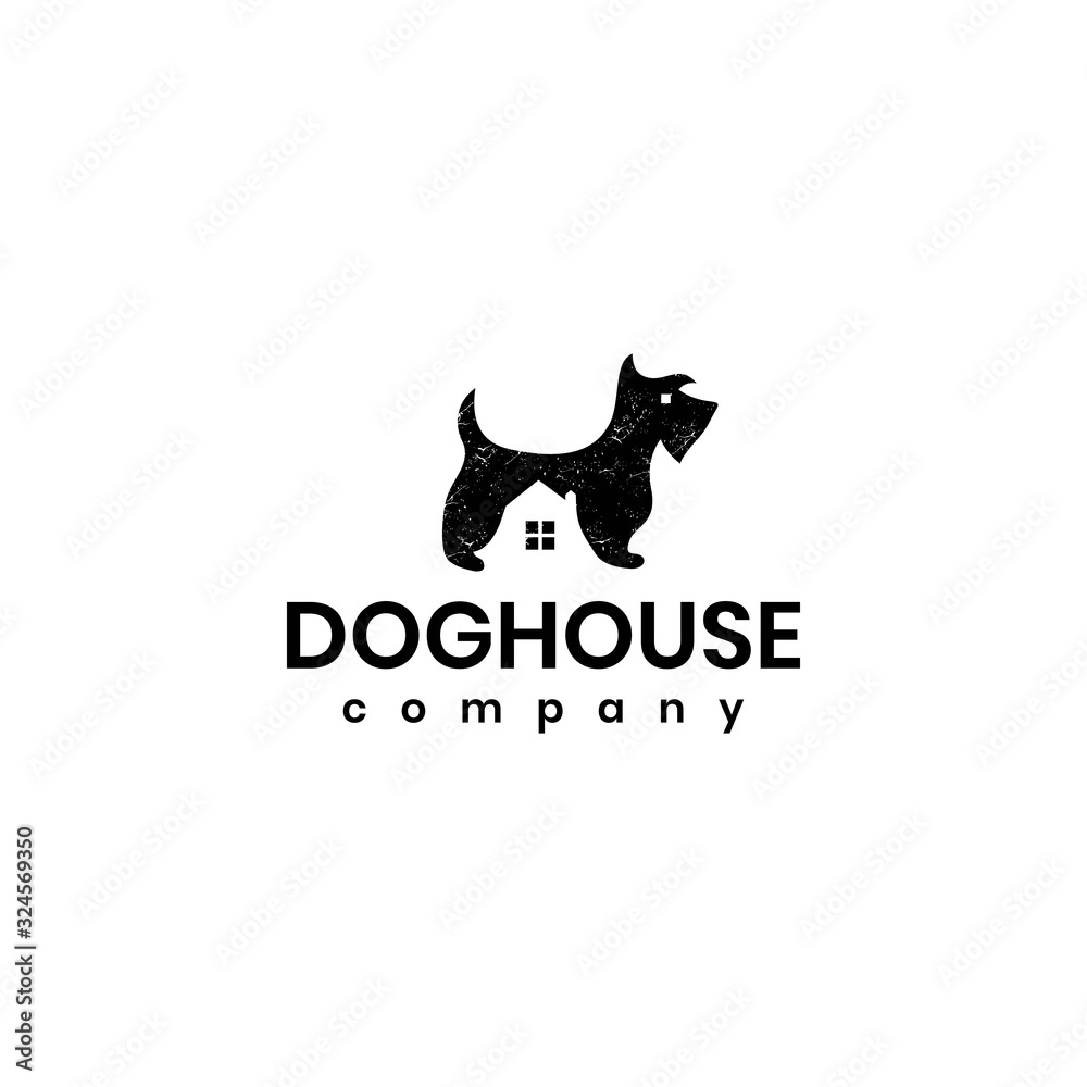 Dog house pet home logo