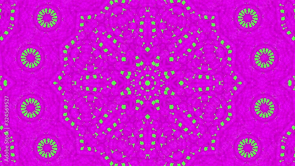 3d Looped abstract ornate decorative background. Hypnotic trendy purple colored kaleidoscope. 3d Looped abstract ornate decorative background. Hypnotic trendy purple colored kaleidoscope.