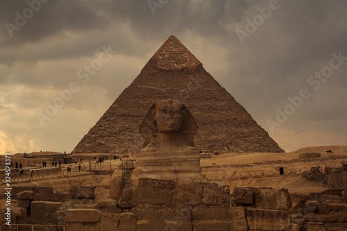 great sphinx and pyramid