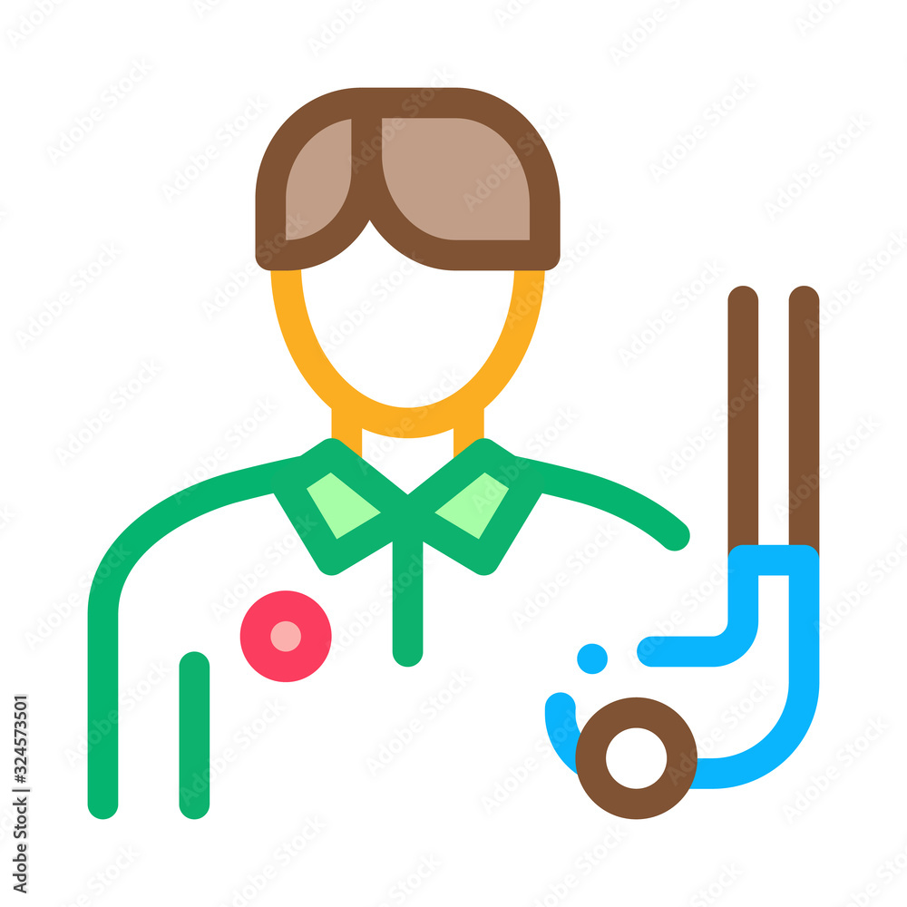 Man Golf Player Icon Vector. Outline Man Golf Player Sign. Isolated Contour Symbol Illustration Man Golf Player Icon Vector. Outline Man Golf Player Sign. Isolated Contour Symbol Illustration