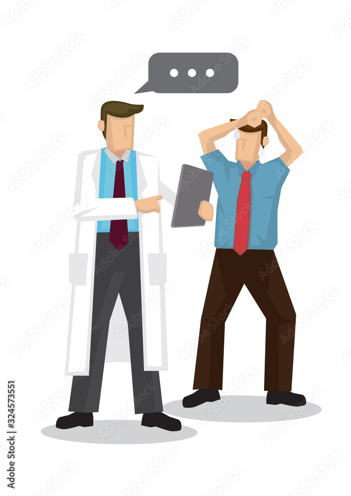 Doctor talking with his patient or patient relative in a hospital. Concept of healthcare system or medical occupation.