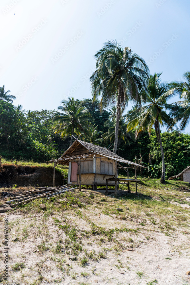 little bamboo house in tropical beach little bamboo house in tropical beach
